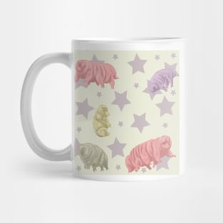 Tardigrade Pattern Cream with Stars Mug